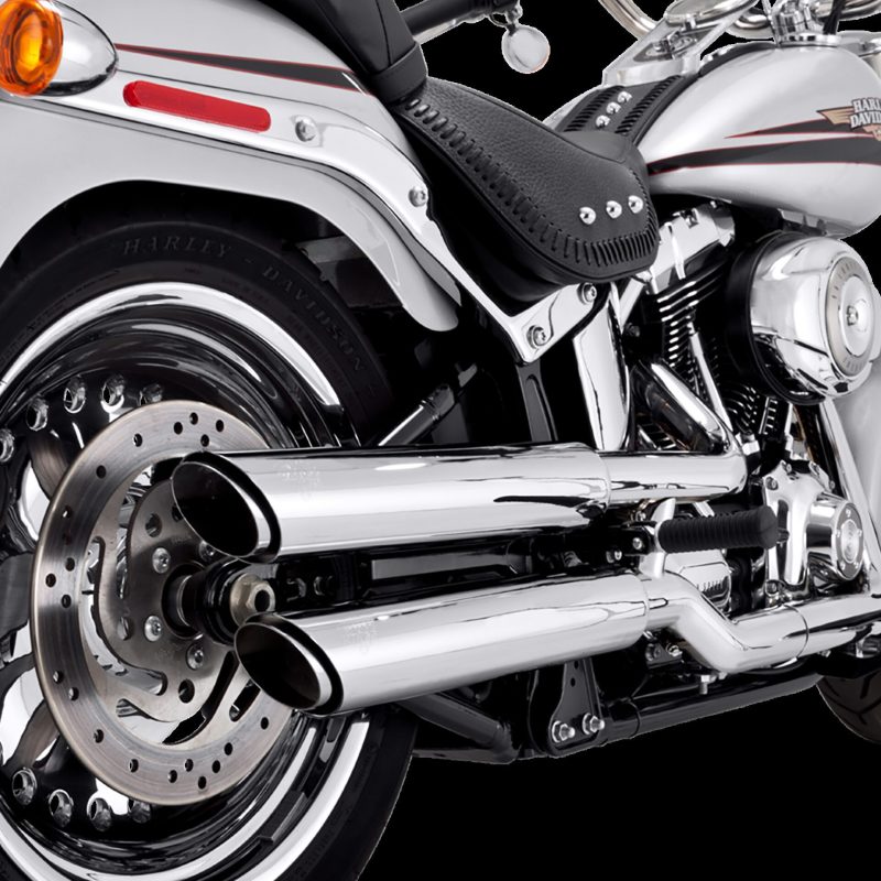Vance & Hines HD Softail Fatboy 07-17 Twin Slash Chrome PCX Slip-On Exhaust Motorcycle Slip-On Vance and Hines