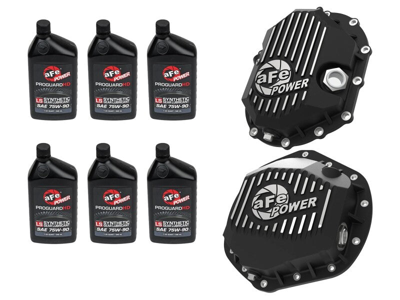 aFe Power Front/Rear Diff Cover Kit w/ Oil 11-19 GM Diesel Trucks V8 (AAM 9.25-12 & AAM 11.5-14) Diff Covers aFe