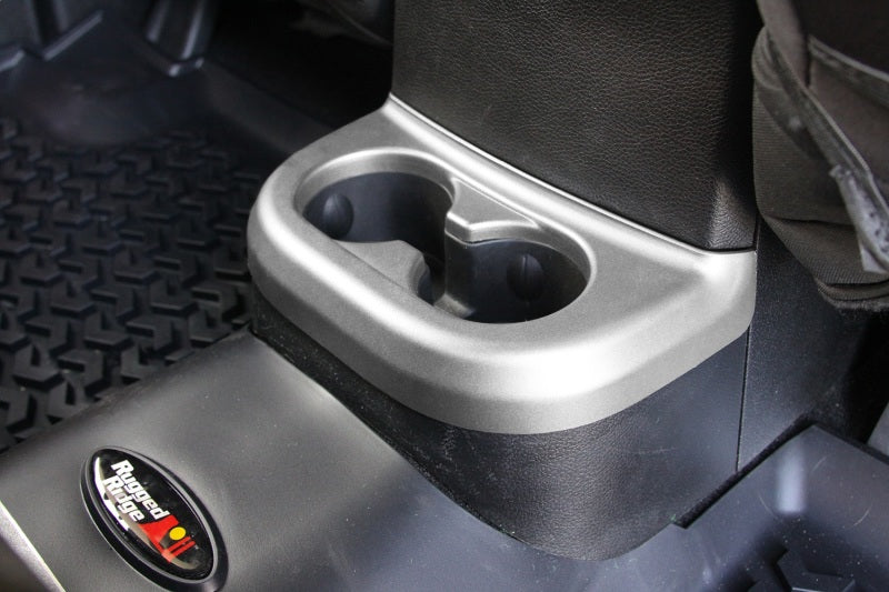 Rugged Ridge 11-18 Jeep Wrangler JK Silver 2nd Row Cup Holder Trim Interior Lighting Rugged Ridge