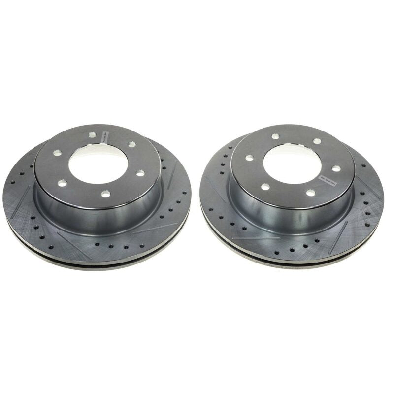 Power Stop 21-22 Ford Bronco Rear Evolution Drilled & Slotted Rotor - Pair Brake Rotors - Slot & Drilled PowerStop