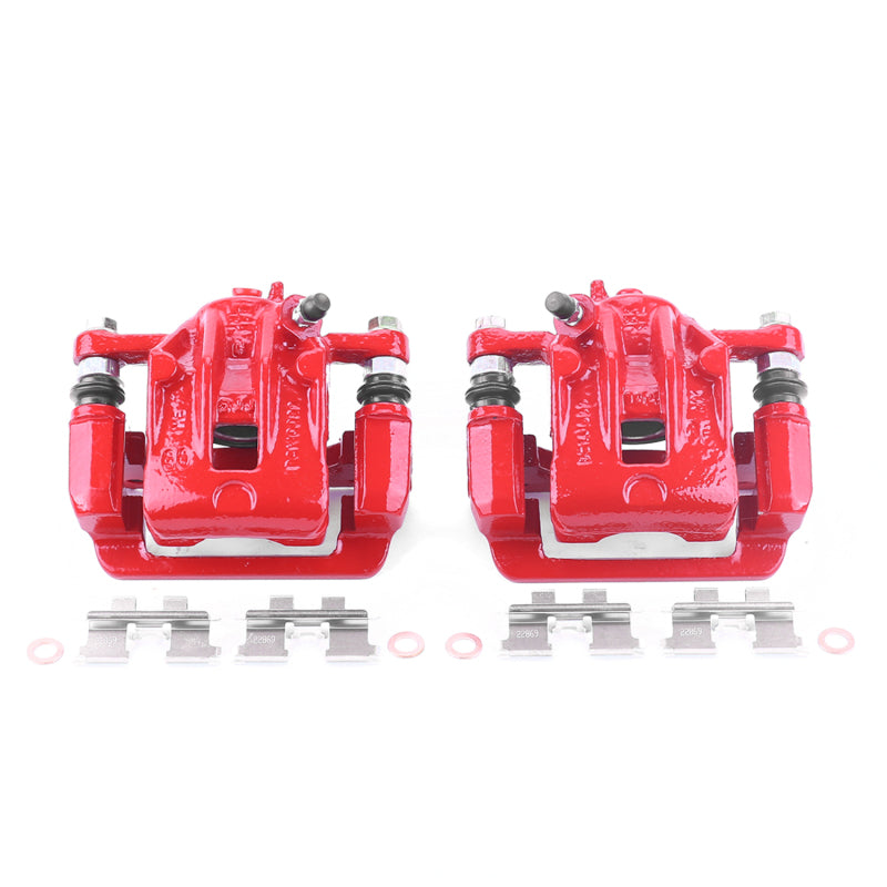 Power Stop 05-09 Hyundai Tucson Rear Red Calipers w/Brackets - Pair Brake Calipers - Perf PowerStop
