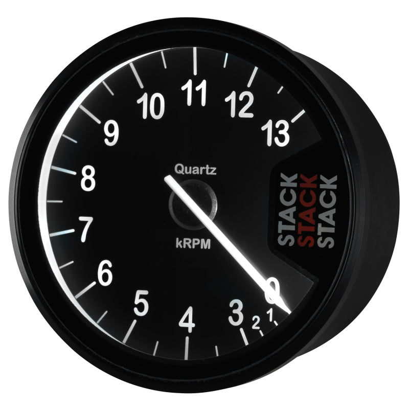 Autometer Stack Clubman Tachometer 80mm 0-3-13K RPM - Black Gauges AutoMeter