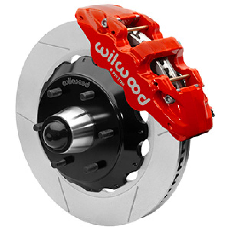 Wilwood 63-87 C10 CPP Spindle AERO6 Front BBK 14in Slotted 6x5.5 BC - Red Big Brake Kits Wilwood