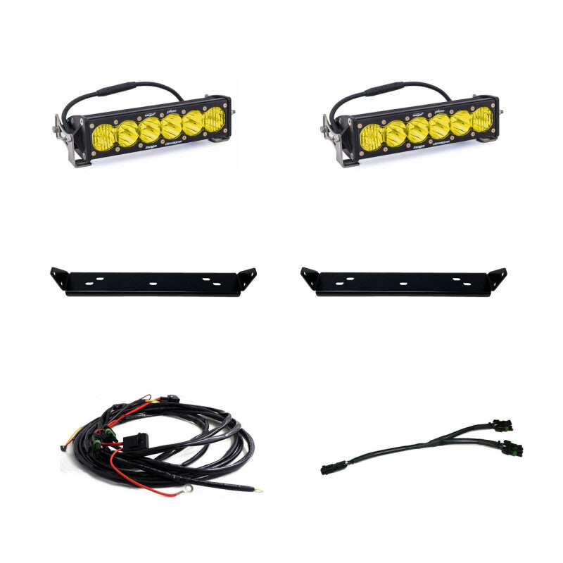Baja Designs 2021+ Ford Raptor OnX6 Behind Grill Kit -10in. Amber D/C Light Bars & Cubes Baja Designs