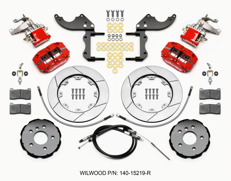 Wilwood Dynapro Radial4 / MC4 Rear Kit 12.19 Red 2014-2015 Mini Cooper w/Lines & Cables Big Brake Kits Wilwood
