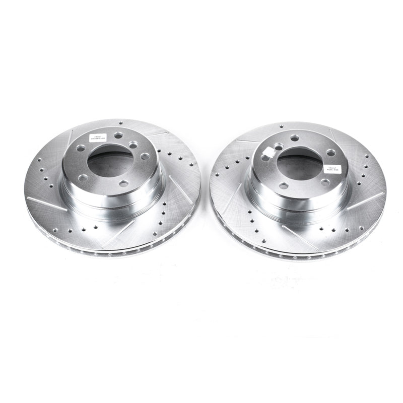 Power Stop 04-07 BMW 525i Front Evolution Drilled & Slotted Rotors - Pair Brake Rotors - Slot & Drilled PowerStop