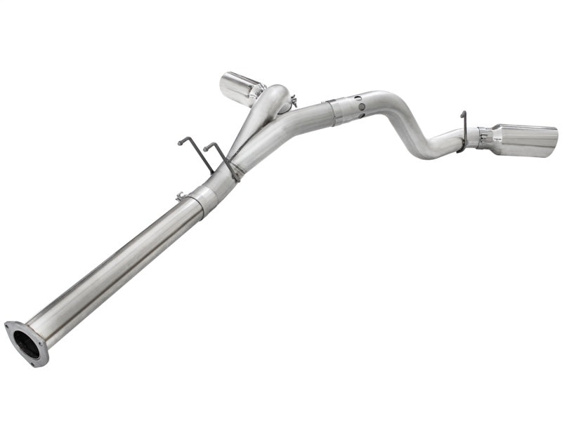 aFe Atlas Exhaust 4in DPF-Back Exhaust Aluminized Steel Polished Tip 11-14 ford Diesel Truck V8-6.7L DPF Back aFe