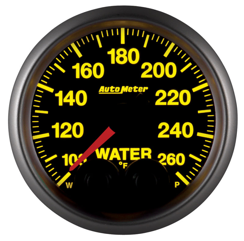 Autometer Elite Nascar 2-1/16in 100-260 Deg. F Water Temp. w/ Peak and Warn Gauge w/ Pro-Control Gauges AutoMeter
