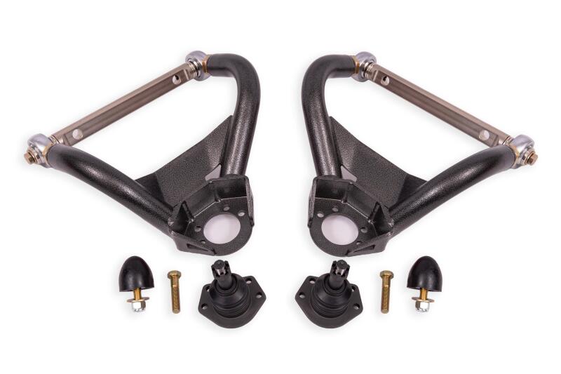 BMR 64-72 GM A-Body Adjustable Upper A-Arms Standard Ball Joint - Black Hammertone Control Arms BMR Suspension
