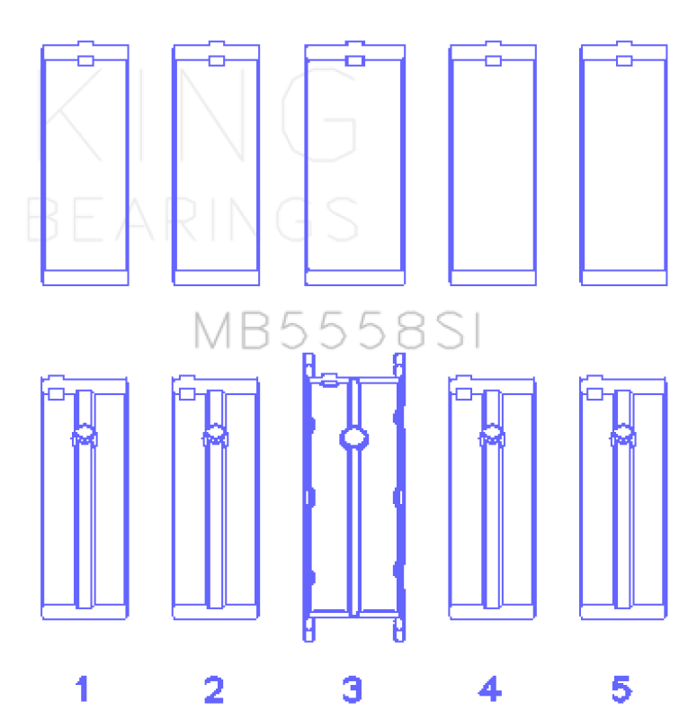 King Engine Bearings Ford R6A/114Ci 1.9L/121Ci 2.0L (Size +0.25mm) Main Bearing Set Bearings King Engine Bearings