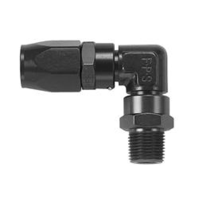 Fragola -6AN x 90 Degree x 7/16-20 (4) Hose End - Black Fittings Fragola