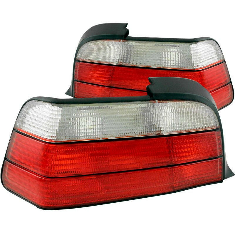 ANZO 1992-1998 BMW 3 Series E36 Coupe/Convertible Taillights Red/Clear Tail Lights ANZO