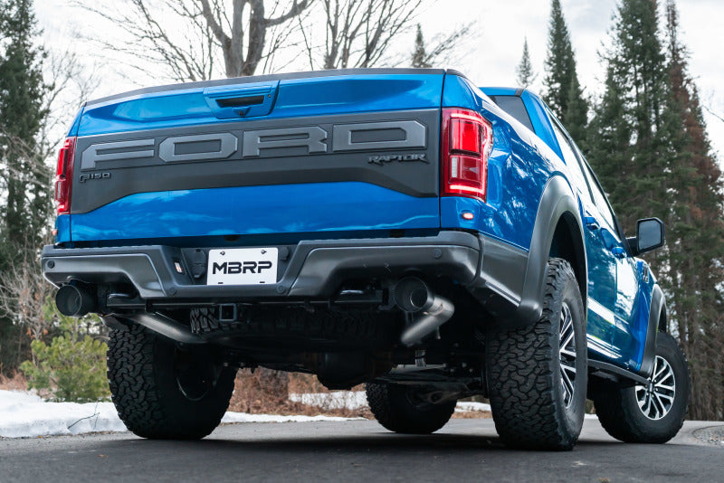 MBRP 17-20 Ford F-150 Raptor 3.5L Ecoboost Dual Rear Exit T409 3in Resonater Back Exhaust System Catback MBRP