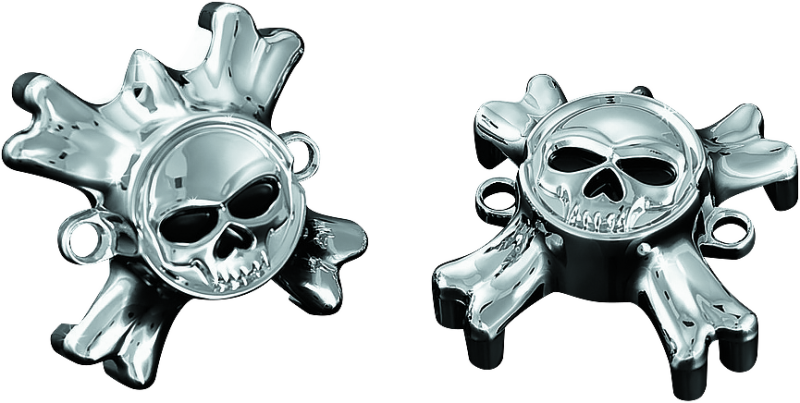 Kuryakyn Replacement Zombie Grip Emblems With Throttle Boss Chrome Grips Kuryakyn