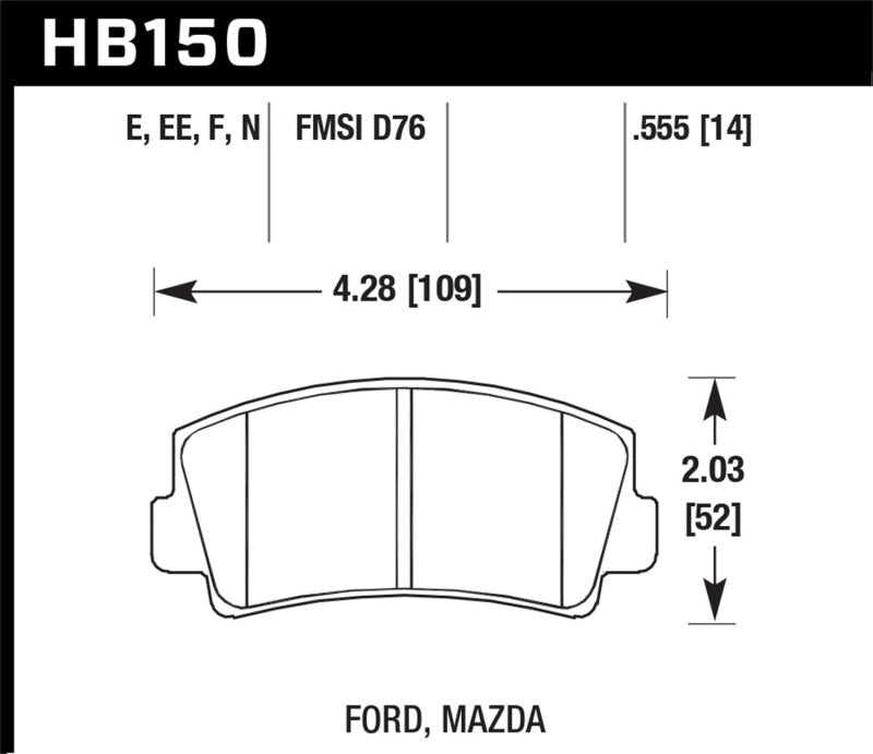 Hawk 79-84 Mazda B2000 / 70-74 RX-2 / 74-78 RX-4 / 79-85 RX-7 Blue 9012 Front Race Brake Pads Brake Pads - Racing Hawk Performance