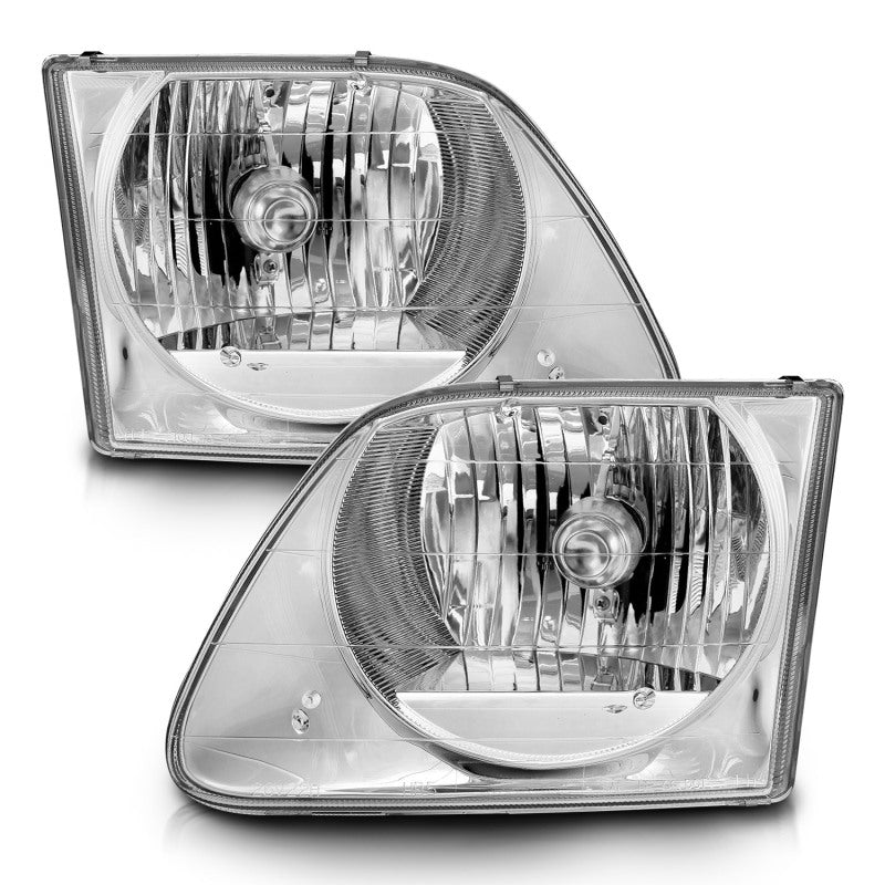 ANZO 1997-2003 Ford F-150 Crystal Headlights Chrome Headlights ANZO