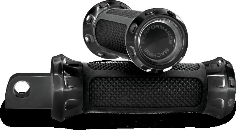 Performance Machine Footpegs Overdrive - Black Ano Footpegs Performance Machine