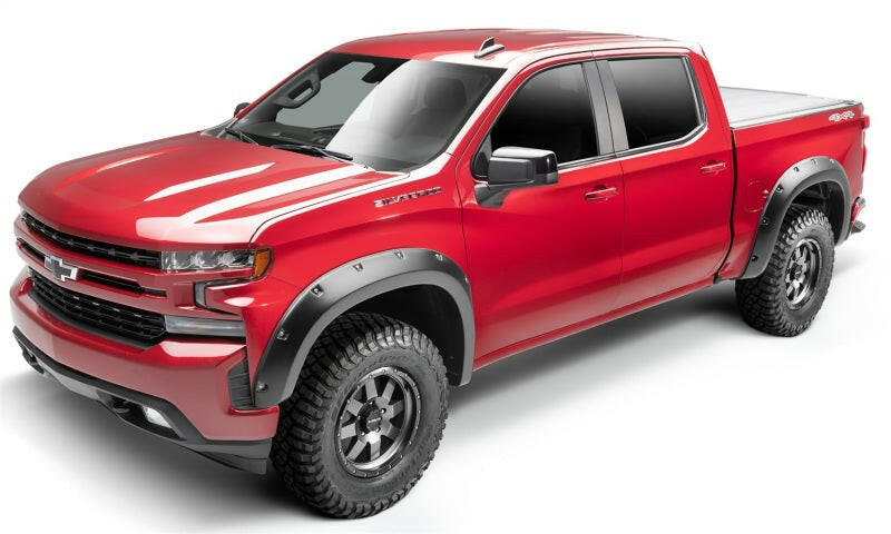 Bushwacker 19-21 Chevrolet Silverado 1500 Pocket Style Flares 4pc - Black Fender Flares Bushwacker