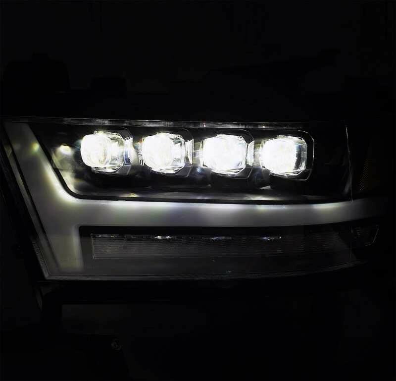 AlphaRex 19-20 Ram 1500HD NOVA LED Proj Headlights Plank Style Gloss Blk w/Activ Lght/Seq Signal/DRL Headlights AlphaRex
