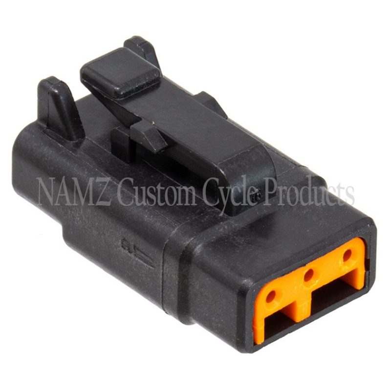 NAMZ Deutsch DTM 3-Position Plug w/3 Stamped Terminals & Wedgelock - Black (HD 74113-98BK) Wiring Connectors NAMZ