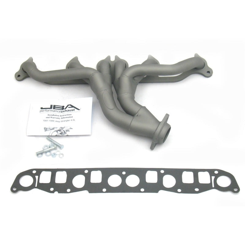 JBA 91-99 Jeep 4.0L 1-1/2in Primary Ti Ctd Cat4Ward Header Headers & Manifolds JBA