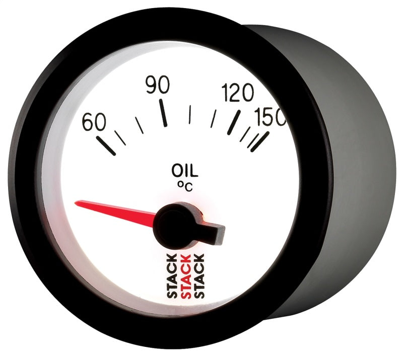 Autometer Stack 52mm 60-150 Deg C M10 Male Electric Oil Temp Gauge - White Gauges AutoMeter