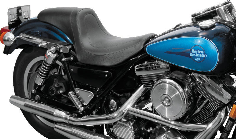 Mustang 82-00 Harley FXR Fastback 1PC Seat - Black One-Piece Motorcycle Seats Mustang Motorcycle