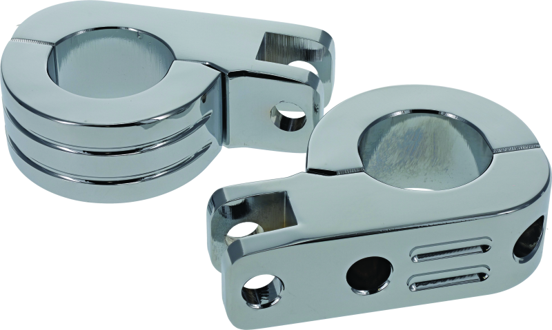 Bikers Choice Chrome Billet Highway Peg Mounts for 1.25 Inch Engine Guard Universal Custom Pr Footpegs Bikers Choice