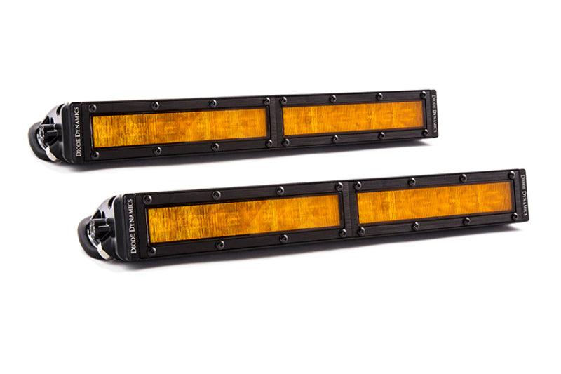 Diode Dynamics 12 In LED Light Bar Single Row Straight - Amber Wide (Pair) Stage Series Light Bars & Cubes Diode Dynamics