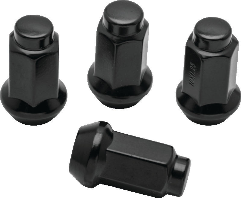 QuadBoss Lug Nuts 10x1.25 - 14mm-Od - Black - Box of 4 Lug Nuts QuadBoss