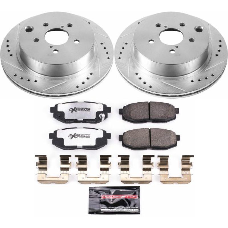 Power Stop 14-18 Subaru Forester Rear Z26 Street Warrior Brake Kit Brake Kits - Performance D&S PowerStop