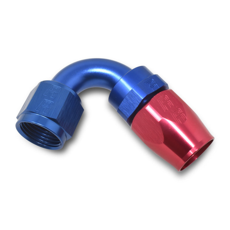 Russell Performance -10 AN Red/Blue 120 Degree Full Flow Swivel Hose End (With 15/16in Radius) Fittings Russell