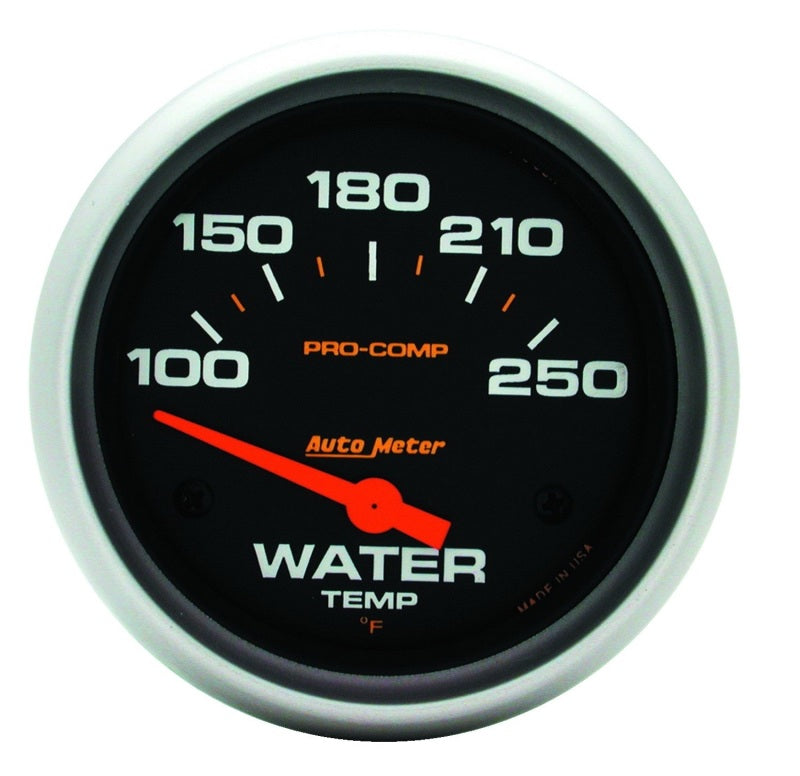 Autometer Pro-Comp 2 5/8in 100-250 Deg F Short Sweep Electric Water Temp Gauge Gauges AutoMeter