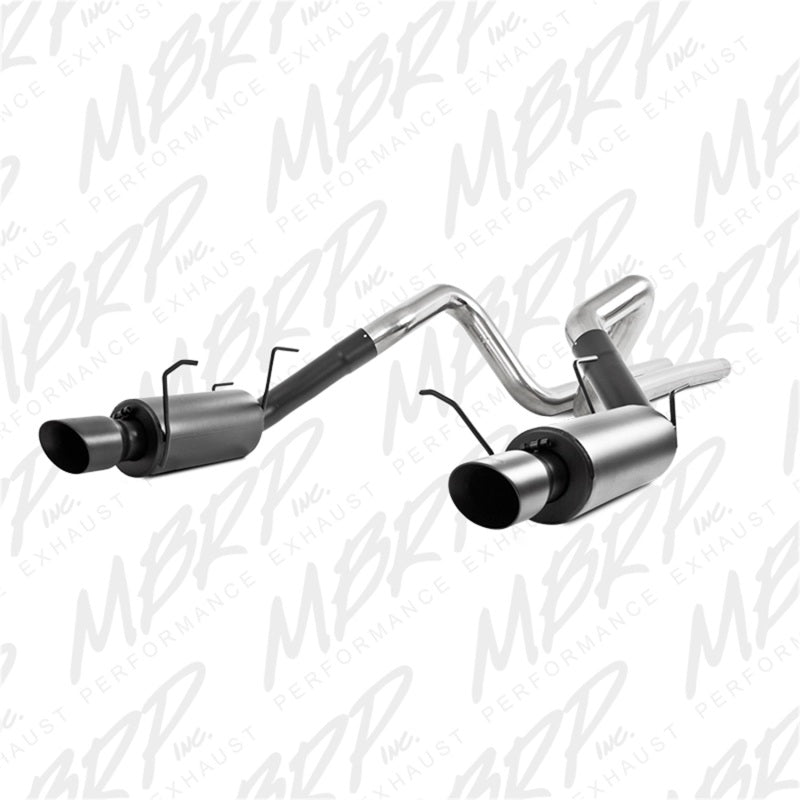 MBRP 11-14 Ford Mustang GT 5.0L 3in Cat Back Dual Split Rear Street Version 4in Tips - Black Catback MBRP