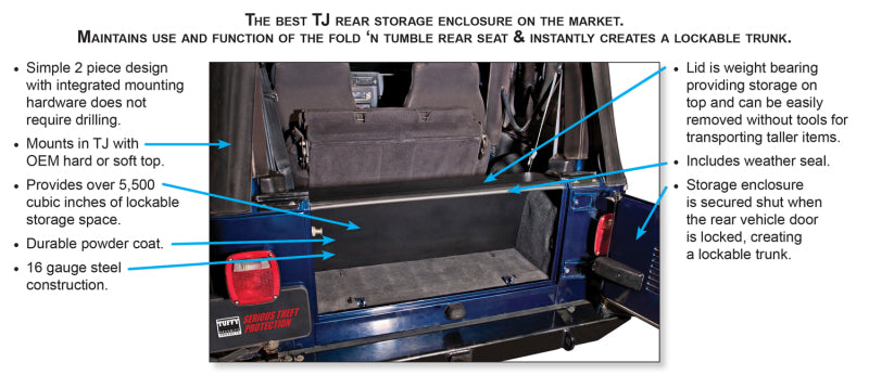 Tuffy Tj Tailgate Security Enclosure- 01Blk 9706 Tj Wg Cargo Boxes & Bags Tuffy Products