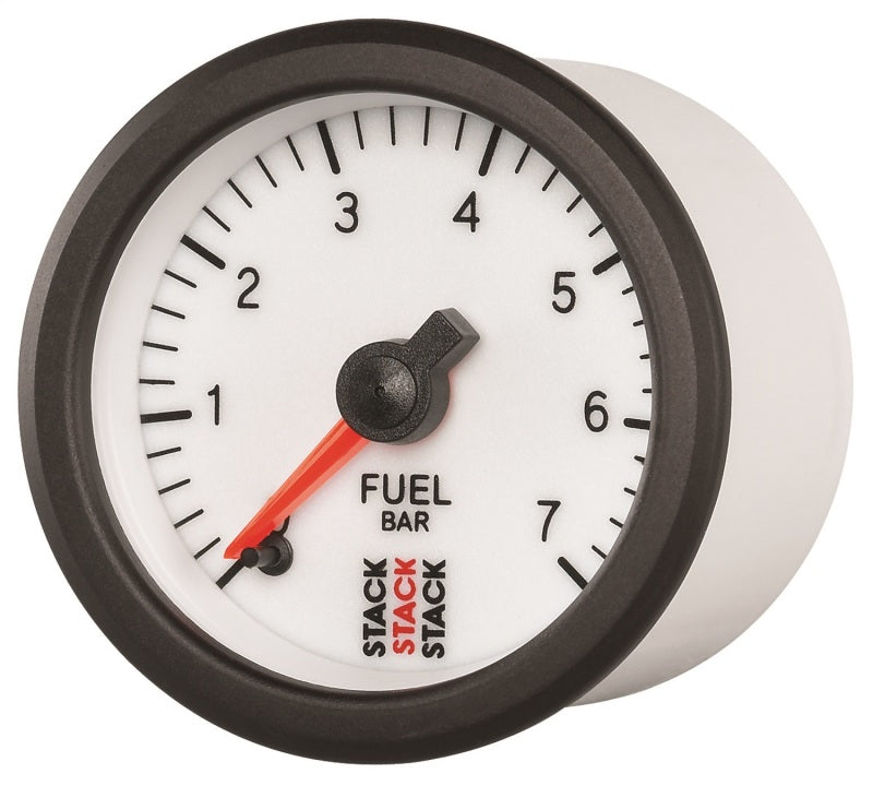Autometer Stack 52mm 0-7 Bar M10 Male Pro Stepper Motor Fuel Pressure Gauge - White Gauges AutoMeter