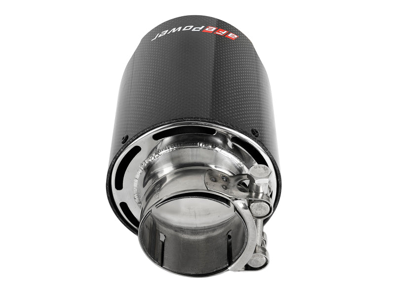 aFe MACH Force-Xp 304 SS Clamp-On Exhaust Tip 2.5in. Inlet / 4.5in. Outlet / 7in. L - Carbon Fiber Tips aFe