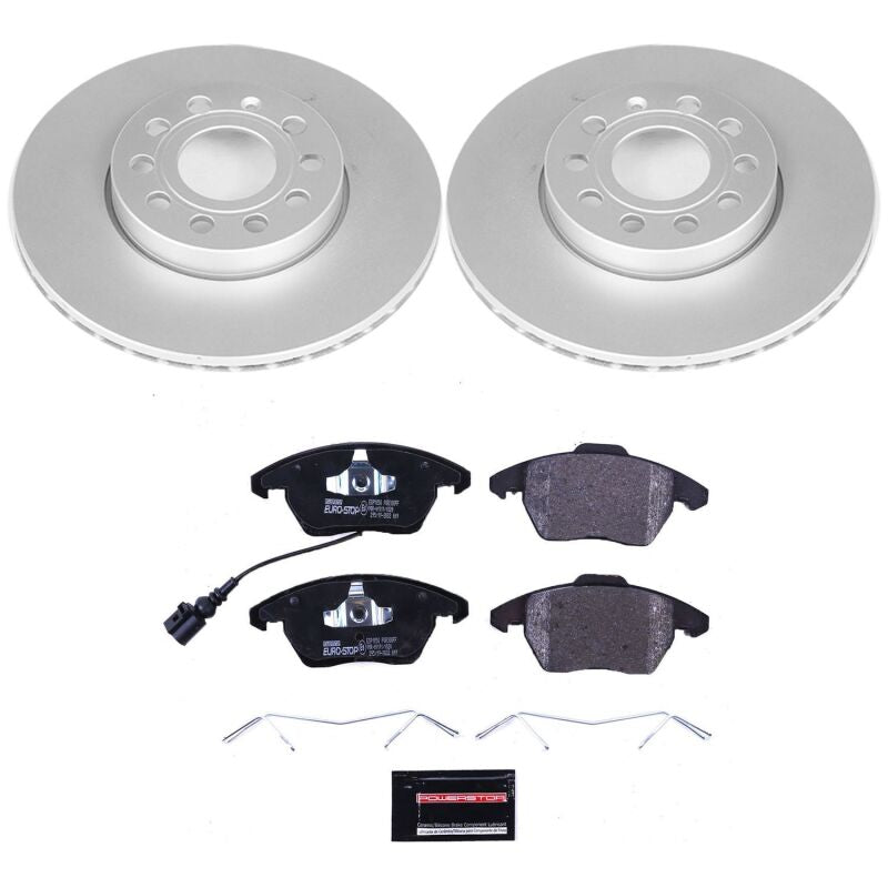 Power Stop 10-12 Audi A3 Front Euro-Stop Brake Kit Brake Kits - OE PowerStop