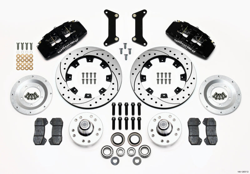 Wilwood Dynapro 6 Front Hub Kit 12.19in Drilled 79-87 GM G Body Big Brake Kits Wilwood