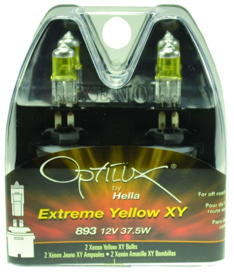 Hella Optilux 893 12V 37.5W Extreme Yellow Bulbs (Pair) Bulbs Hella