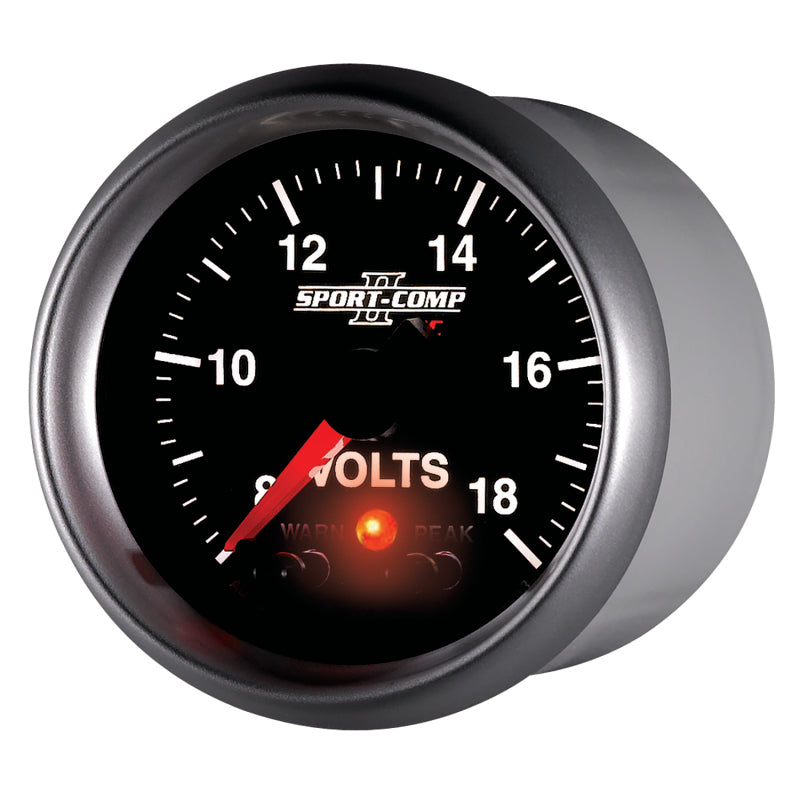 Autometer Sport-Comp II 2-1/16in Digital Voltometer Gauge - 18V Gauges AutoMeter