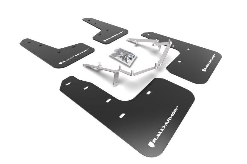 Rally Armor 17-21 Honda Civic EX/EX-L/LX (Hatchback) Black UR Mud Flap White Logo Mud Flaps Rally Armor