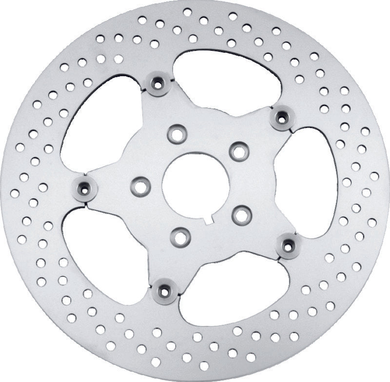 Bikers Choice 84-99 Big Twin & XL 11.5 Inch Front Stainless Mirror Fltg Rotor Replaces H-D 44136-84 Brake Rotors - Drilled Bikers Choice