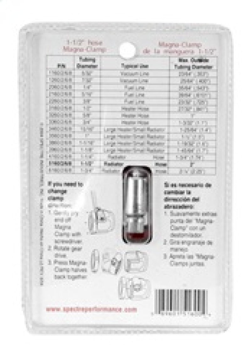 Spectre Magna-Clamp Hose Clamp 1-1/2in. - Red/Blue Clamps Spectre