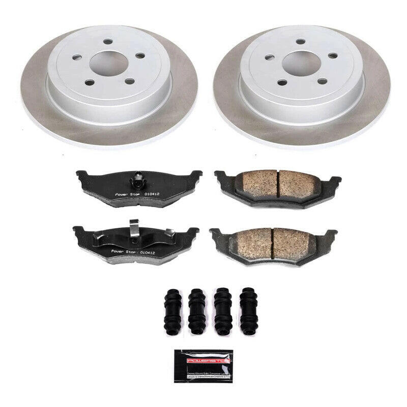 Power Stop 96-06 Chrysler Sebring Rear Semi-Coated Rotor Kit Brake Kits - Performance Blank PowerStop