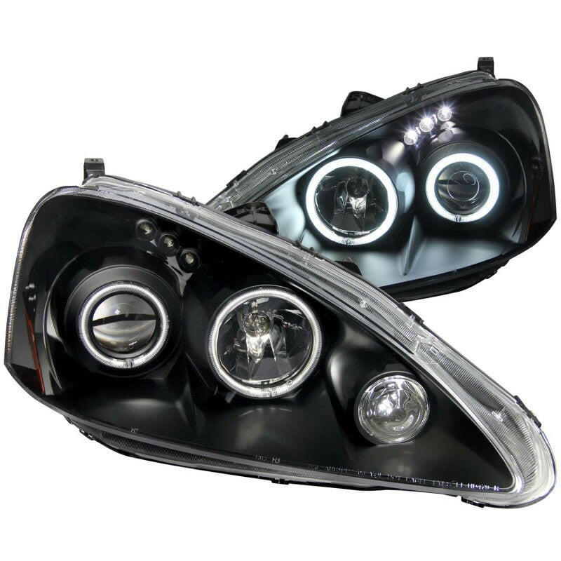 ANZO 2005-2006 Acura RSX Projector Headlights w/ Halo Black Headlights ANZO
