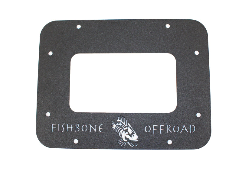 Fishbone Offroad 07-18 Jeep Wrangler JK Aluminum Tailgate Plate - Black Textured Powercoat Tailgate Accessories Fishbone Offroad