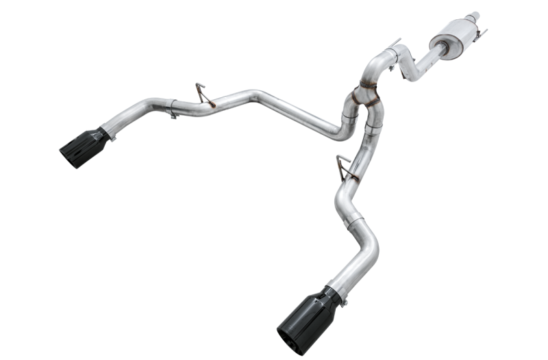 AWE Tuning 2015+ Ford F-150 0FG Dual Exit Performance Exhaust System w/5in Diamond Black Tips Catback AWE Tuning
