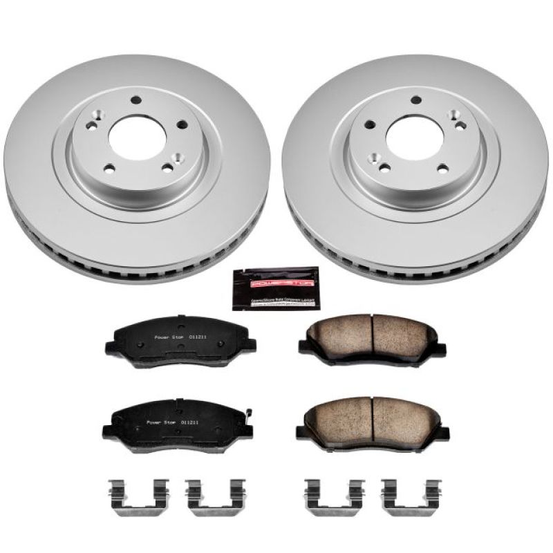 Power Stop 13-16 Hyundai Santa Fe Front Z17 Evolution Geomet Coated Brake Kit Brake Kits - Performance Blank PowerStop