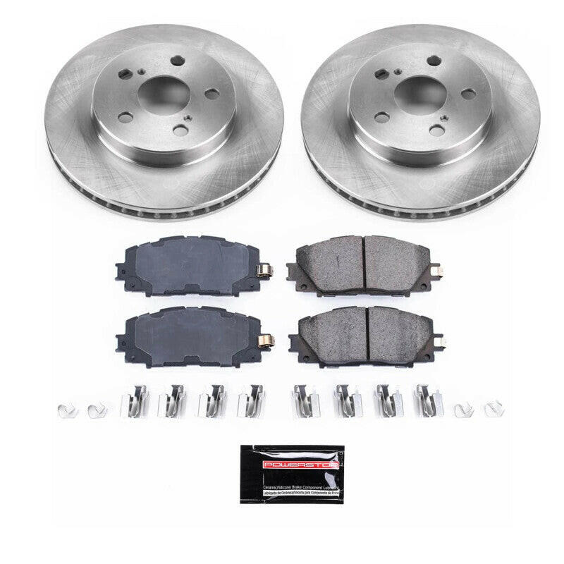 Power Stop 17-19 Toyota Prius Prime Front Semi-Coated Rotor Kit Brake Kits - Performance Blank PowerStop